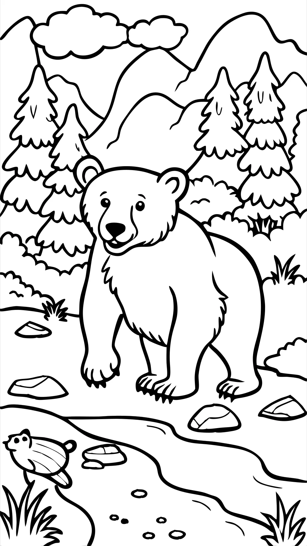 Page de couleur de l’ours marron